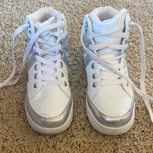 Stylish White and Silver Kids Shoes
